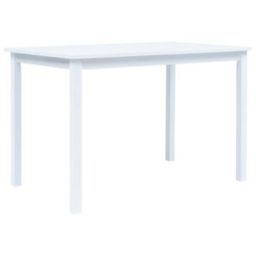 Mesa de Jantar 114x71x75cm Madeira de Seringueira Maciça Branco