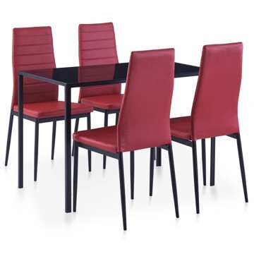 Conjunto de Jantar 5 pcs Vermelho Tinto