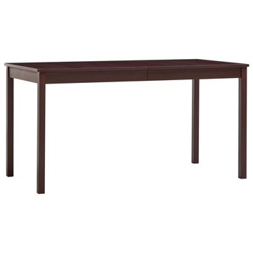 Mesa de Jantar 140x70x73 cm Madeira de Pinho Castanho-escuro